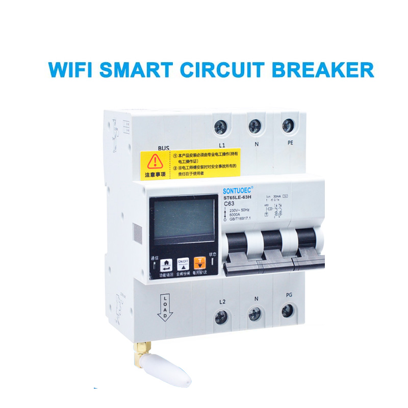 WiFi 4G TUYA ST65LE-63H serija Multi funkcionalni RCBO Inteligentni prekidač